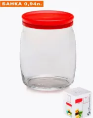 Банки для сыпучих продуктов Банка "Cesni" 940 мл с красной крышкой (арт. 43004)