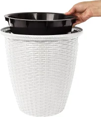 Кашпо, горшки цветочные Кашпо "Rattan" 50 л /D 470 мм, с внутр. горшком 27 л, белоснежный жасмин (арт. IG621610048)