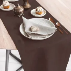 Скатерти, салфетки ДОРОЖКА ЛЕН (МОККО) ЕВРОУГОЛОК, 50*180, ПАКЕТ, ФЛАЕР, АРТ.01081
