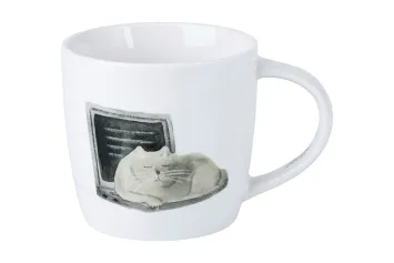 Кружки Кружка 0.4л "Кот на ноутбуке" в п/у.