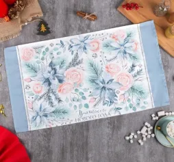 Полотенца, салфетки кухонные Полотенце "Этель" Christmas flowers 40х73 см, 100% хл, саржа 190 гр/м2 5135269