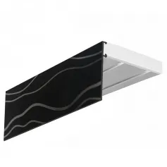 Карнизы для штор Карниз Эконом+ в сборе 2-х рядный, Волны black, 7 см, 2,6 м, (арт. 769420260)