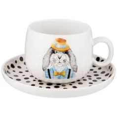 Чайные/кофейные наборы Набор чайный "Fashion animals" Заяц, 2 пр. 450 мл (кор=8наб.) (арт.409-132)