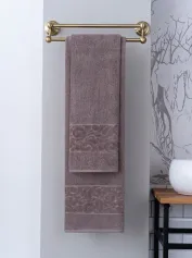 Полотенца для ванной, бани. Полотенце Arya Бархат 50X90 Liber (Темно-Бежевый)