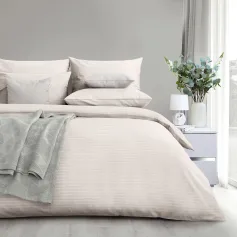 Комплект постельного белья Комплект пост. белья Евро Verossa Stripe Antique White (нав.50/70 и 70/70)