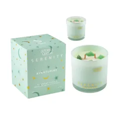 Свеча Свеча "Serenity" Crystal "Авантюрин" 2 фитиля 9х9см с эфф. потрескивания