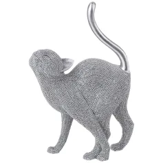 Статуэтки, фигурки Фигурка "Кошка" 17,5х7,5х25,4 см, серебро (арт.146-2078)