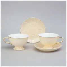 Чайные/кофейные наборы Набор чайный Lefard "Top style" на 2 персоны 4 пр., 250 мл, беж. (арт. 42-553)