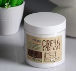 Свеча Свеча насыпная, в гранулах, в банке с 12 фитилями, белая, 8,5×10,5 см