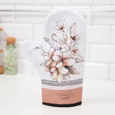 Прихватки, Рукавицы Варежка-прихватка Этель "Floral mood" 20х28 см, 100% хл, саржа, ватин 250 г/м2 4523387