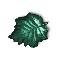 Тарелки, блюда Блюдо LEAVES 21,5*18,5см, цвет зеленый (стекло) (арт.3807)