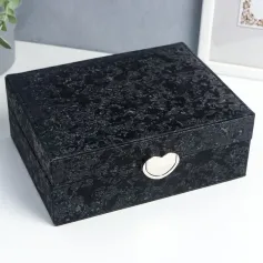 Шкатулки ШКАТУЛКА ДЛЯ УКРАШЕНИЙ "ПОД БАРХАТ" 8Х15,5Х20,5 СМ, ЧЕРН., КОЖЗАМ 7332105