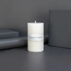Свеча Свеча формовая "MIRAM HOME. RIBBED" 6*10 см, бел. (16) (арт. 4027761-10)