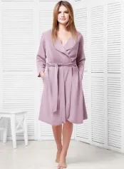 Халаты Халат женский "Funny Bunny" Casual, милано, лаванда (3XL (54))