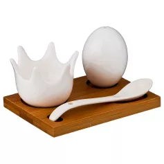 Набор для завтрака 3пр.: подставка для яйца, солонка, ложка на подставке 11,5*8*6,5 см (кор=36набор.) (арт.587-119)
