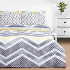 Комплект постельного белья Комплект пост. белья дуэт Этель "Gray geometry" 143*215см-2шт,220*240см,50*70см-2шт, бязь, 125 г/м2 9096453