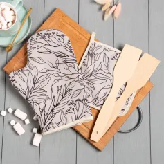 Полотенца, салфетки кухонные Набор подарочный Доляна "Beauty for you" (варежка 20х28 см, прихватка 17х17 см, 2 лопатки) 9320299