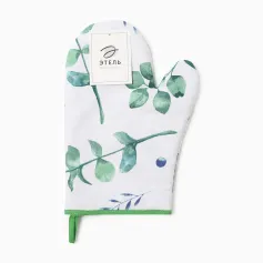 Прихватки, Рукавицы Варежка-прихватка Этель "Eucalyptus" 20х27см,100%хл, саржа 190 гр/м2 5511225