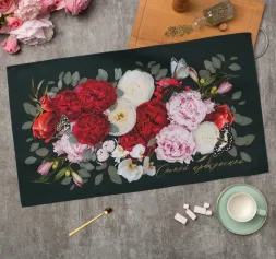 Полотенца, салфетки кухонные Полотенце Этель "Flowers" 40х73 см, 100% хлопок, саржа 190 г/м2 4645845