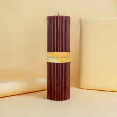 Свеча Свеча формовая "MIRAM HOME. RIBBED" 6*20 см, коричн. (8) (арт. 4027746-20)