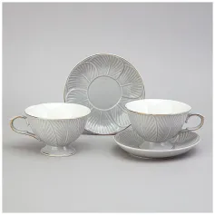 Чайные/кофейные наборы Набор чайный Lefard "Top style" на 2 персоны 4 пр., 250 мл, сер. (арт. 42-552)