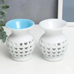 Аромалампы Аромалампа "Сеточка из сердец" 9х7,5х7,5 см, микс