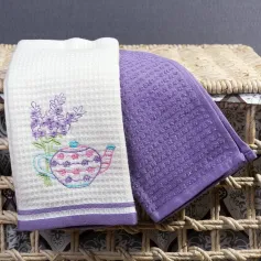 Полотенца, салфетки кухонные Набор кухонных Полотенец Arya 40X60 2 Пр. Provense 1 Экрю-Лиловый