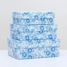 Подарочные коробки КОРОБКА 3 "ГЖЕЛЬ" 15 Х10 Х5 СМ (ИЗ НАБОРА 3 В 1 5382391) МАЛЕНЬКАЯ
