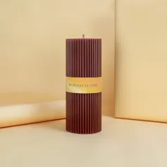 Свеча Свеча формовая "MIRAM HOME. RIBBED" 6*15 см, коричн. (8) (арт. 4027746-15)