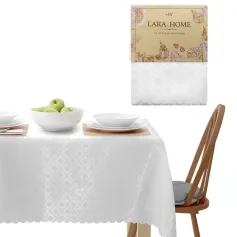 Скатерти, салфетки Скатерть "Lara Home" 140*220 жаккард, белый (арт.20 )