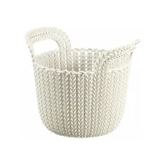 Корзины Корзинка плетеная KNIT круглая 23*19*19 см (арт.3671 белый)