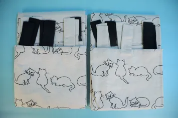 Шторы Комплект штор "Кошки" 2шт., Лен, 1,5*1,8м (Петли 2 цвета)