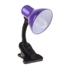 Лампа настольная Е27, с выкл. на зажиме (220В) фиолетовая (108В) 739279