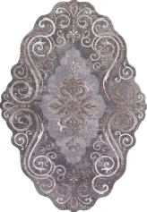 Ковры малые КОВЕР SAFIR (00858C, 0,78*1,5, OVAL, GREY / BROWN)