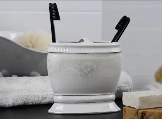Аксессуары для ванной комнаты Стакан для зубных щеток с разделителем Elegance