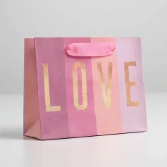 Подарочные пакеты Пакет крафт. «LOVE» S 15×12×5.5 см 5177942