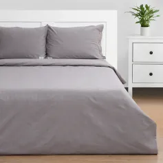 Комплект постельного белья КОМПЛЕКТ ПОСТ. БЕЛЬЯ 1,5-СП ЭТЕЛЬ DENIM 155*210СМ,160*240СМ,50*70-2ШТ, ЦВ.СЕРЫЙ, 100% ЖАТЫЙ ХЛОПОК,140ГР/М2 10245453
